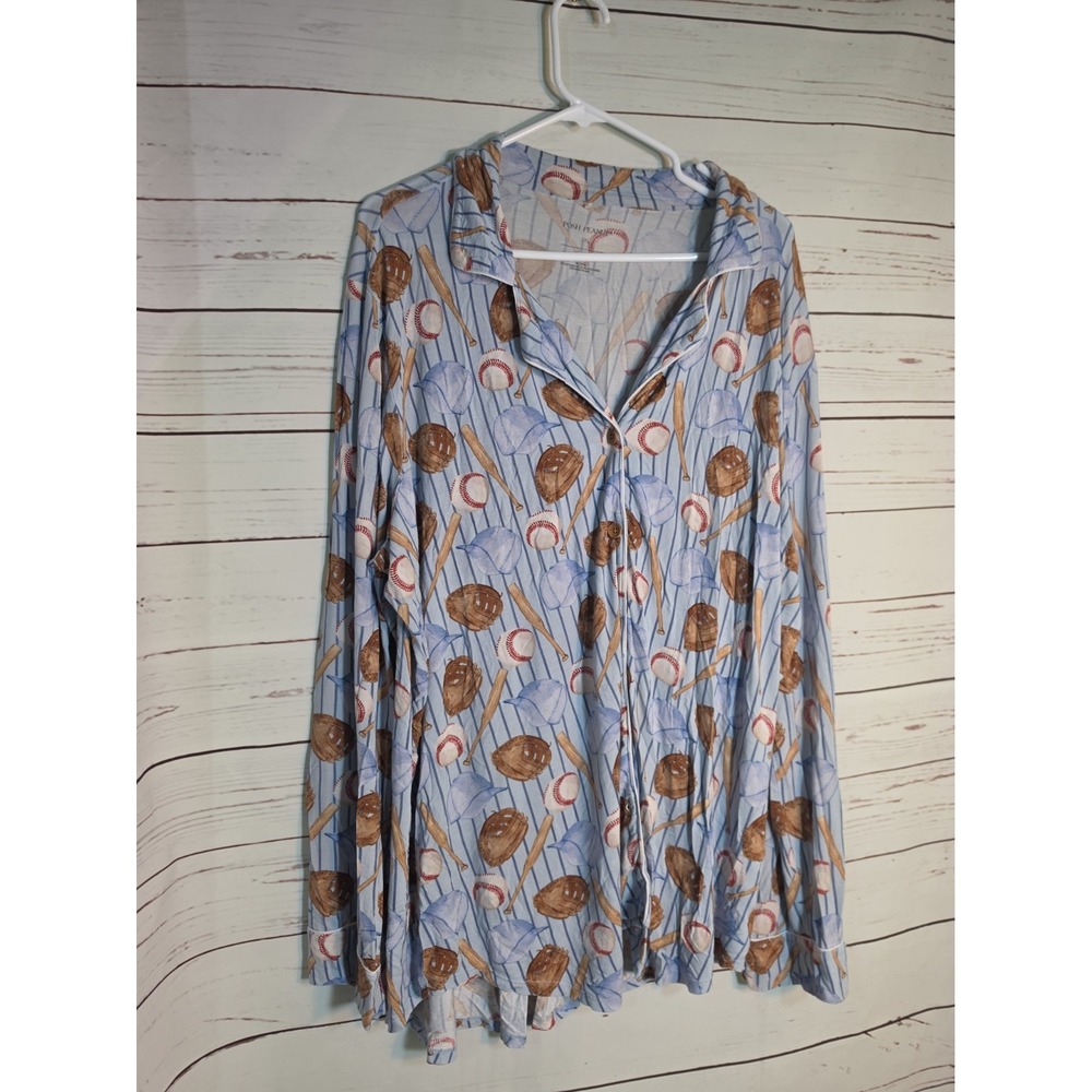 Posh Peanut Luxe Women Pajama Pant Set Baseball Size 2xl